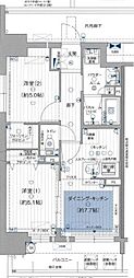 プレサンスロジェ金山ミッドゲート 2LDKの間取図画像