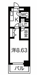 シテイライフ泉 1Kの間取図画像