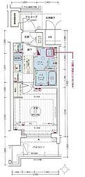 エステムコート名古屋新栄2アリーナ 1Kの間取図画像