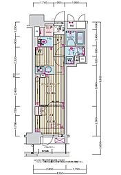 プレサンス名駅南ブリエ 1LDKの間取図画像