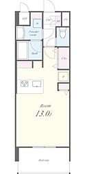プレミアムコート大須 ワンルームの間取図画像