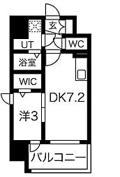 名古屋市営桜通線 高岳駅 徒歩7分の賃貸マンション 6階1DKの間取り