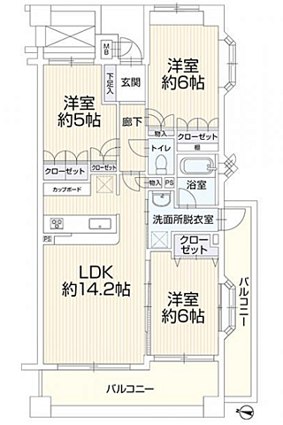 間取り RSサンクレイドル八王子市北野台　207 2階/207号