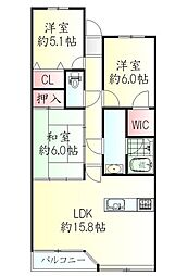 泉・パークスクエアグラン 3LDKの間取図画像