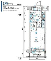 メインステージ森下駅前 809 ｜ 東京都江東区新大橋３丁目（賃貸マンション1K・8階・25.80㎡） その2