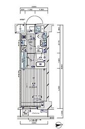 メインステージ入谷V 6階1Kの間取り