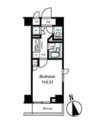 ルーブル都立家政参番館 2階1Kの間取り