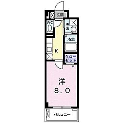 ＣＡＳＡ　Ｇ 4階1Kの間取り