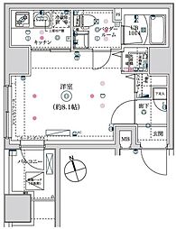 イアース亀戸 3階1Kの間取り