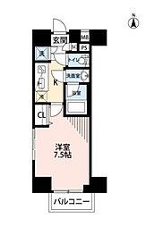 メイクスデザイン町屋 7階1Kの間取り