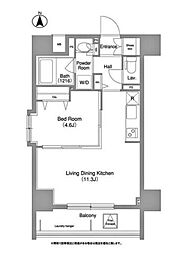 コンフォリア町屋 4階1LDKの間取り