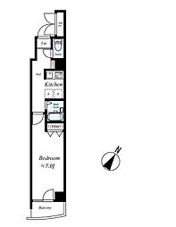 SIN−City日本橋 7階1Kの間取り