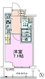 門前仲町レジデンス参番館 13階1Kの間取り