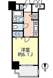 グランヴァン両国II 6階1Kの間取り