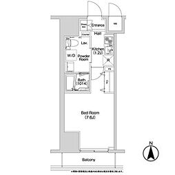コンフォリア上野入谷 3階1Kの間取り