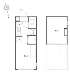 アネーロ北千住 ワンルームの間取図画像