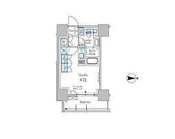 パークアクシス蔵前 ワンルームの間取図画像