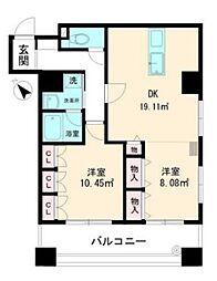キャルム浅草 2LDKの間取図画像
