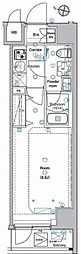 アンベリール亀戸パーク 1Kの間取図画像
