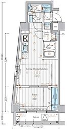 MAXIV竹ノ塚 1LDKの間取図画像