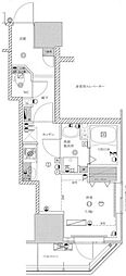 ライジングプレイス亀戸 1Kの間取図画像