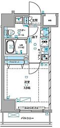 ジェノヴィア浅草3グリーンヴェール 1Kの間取図画像