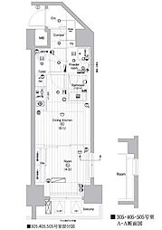 プレミアムキューブ亀戸 1DKの間取図画像