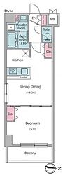 LIGHTTERRACE押上 1Kの間取図画像