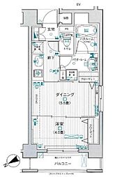 日神デュオステージ浅草橋 1DKの間取図画像