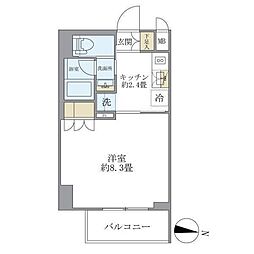 レクシード両国駅前 1Kの間取図画像
