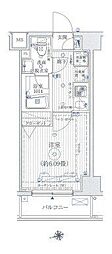 リライア東京イーストレジデンス 1Kの間取図画像