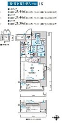 LIVCITY森下駅前 1Kの間取図画像