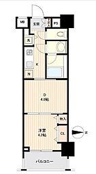 日神デュオステージ亀戸 1DKの間取図画像