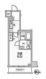 ジェノヴィア三ノ輪2スカイガーデン 1Kの間取図画像