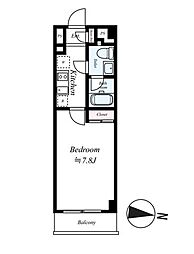 RisingPlace西新井 1Kの間取図画像