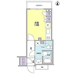 プラウドタワー亀戸 ワンルームの間取図画像