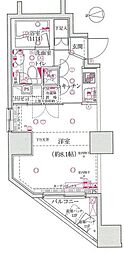 グランティアラ新御徒町アジールコート 1Kの間取図画像