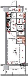 ハーモニーレジデンス東京アーバンスクエア#002 1Kの間取図画像