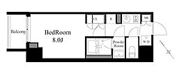 ラティエラ上野入谷 1DKの間取図画像