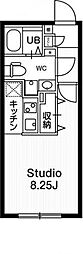 パセオ文京茗荷谷 1Kの間取図画像