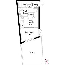 堀切ガーデンテラス 1DKの間取図画像