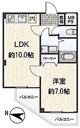 ベルグレードKS 1LDKの間取図画像