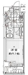 レガリス門前仲町パークサイド 1Kの間取図画像