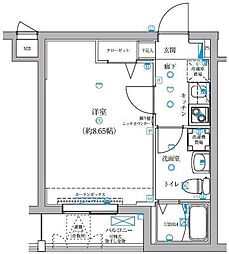 グランドエグザ親水公園1 1Kの間取図画像