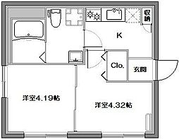 アーバンステージ菊川 2Kの間取図画像