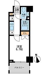 CASSIA押上 1Kの間取図画像