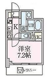 ブランシュワ 1Kの間取図画像