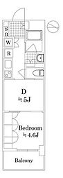 パレステージ西新井みどり公園 1DKの間取図画像