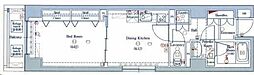 ブレシア銀座イースト 1DKの間取図画像