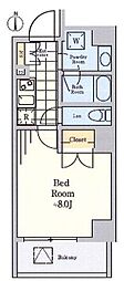CRESTCOURT菊川 1Kの間取図画像
